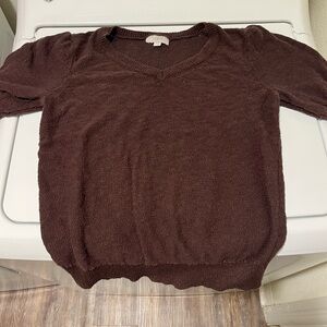LOFT Deep Brown V-Neck Sweater